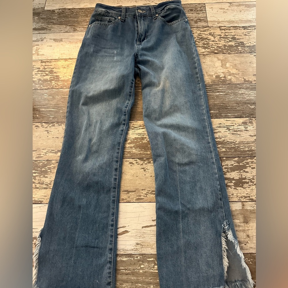 Rewash Blue Flare Wide Leg Jeans- small stain